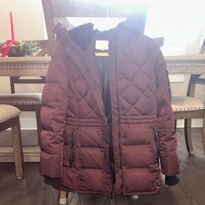 BCBGeneration Burgundy Puffer Coat